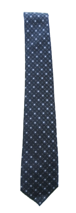 Emporio Armani 100% Silk Black Geometric Square 3in Tie - Made in Italy