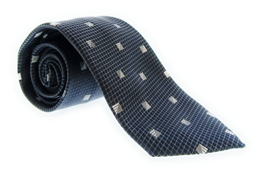 Emporio Armani 100% Silk Black Geometric Square 3in Tie - Made in Italy