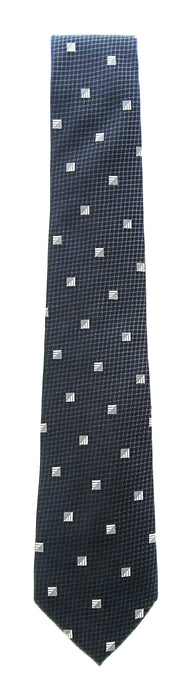Emporio Armani 100% Silk Black Geometric Square 3in Tie - Made in Italy
