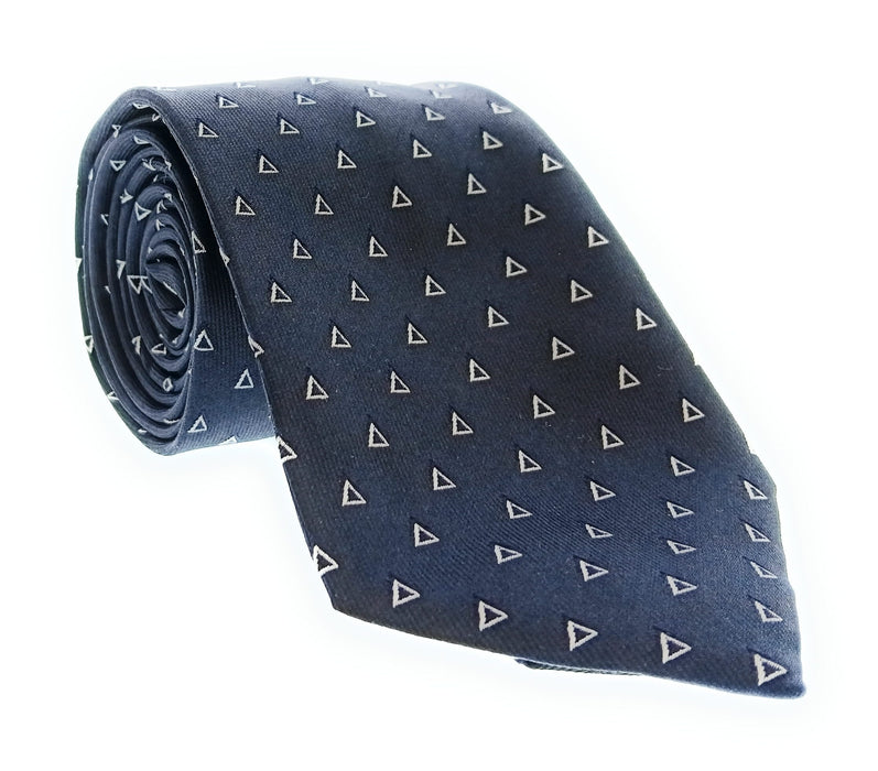 Emporio Armani 100% Silk Black Triangle Pattern 3in Tie - Made in Italy