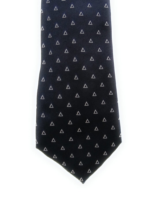 Emporio Armani 100% Silk Black Triangle Pattern 3in Tie - Made in Italy