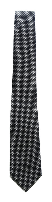 Emporio Armani 100% Silk Black Geometric Pattern 3in Tie - Made in Italy