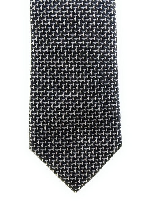 Emporio Armani 100% Silk Black Geometric Pattern 3in Tie - Made in Italy