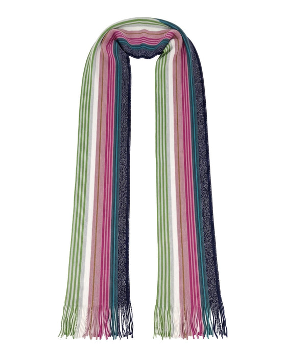 Missoni Metallic Multicolor Classic Stripe Viscose Blend Scarf