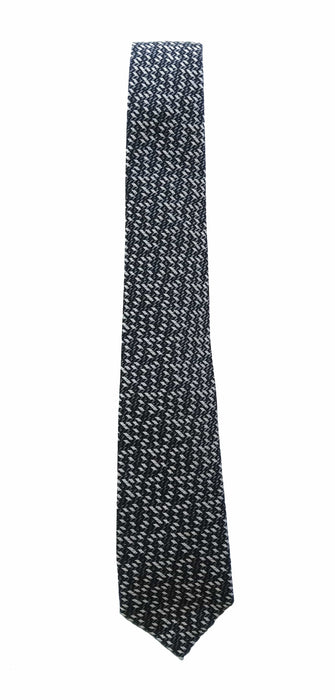 Emporio Armani 100% Silk Black Chevron Pattern 3in Tie - Made in Italy