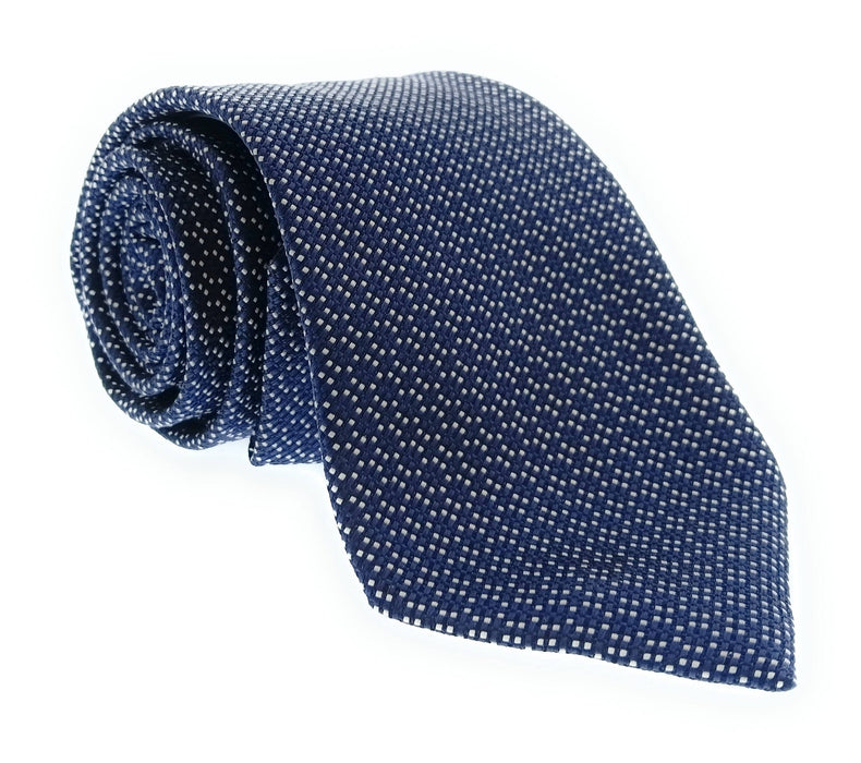 Emporio Armani 100% Silk Navy Blue Micro Dot 3in Tie - Made in Italy
