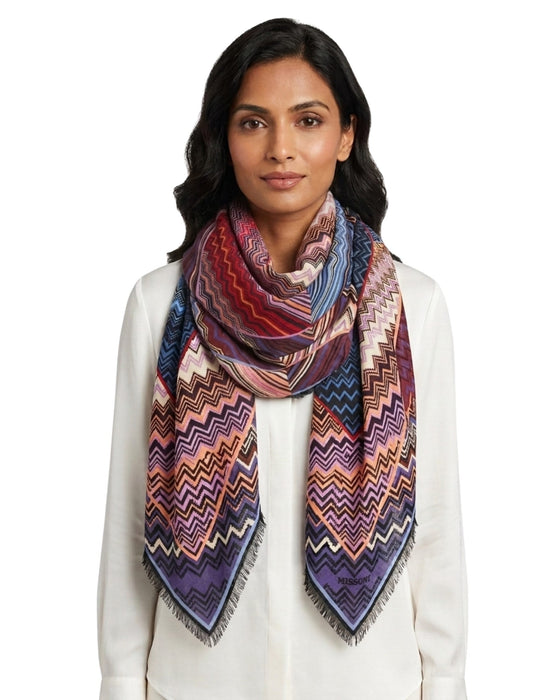 Missoni Multicolor Classic Oversized Square Wool Blend Scarf