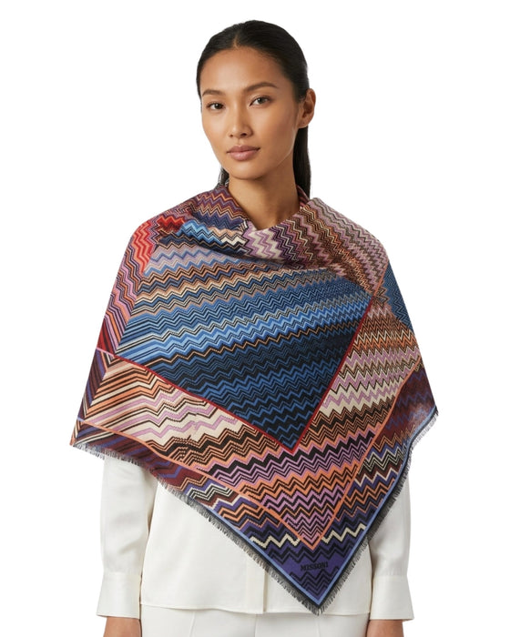 Missoni Multicolor Classic Oversized Square Wool Blend Scarf