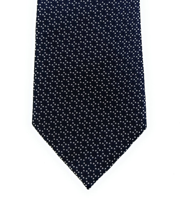 Emporio Armani 100% Silk Navy Blue Micro Dot 3in Tie - Made in Italy
