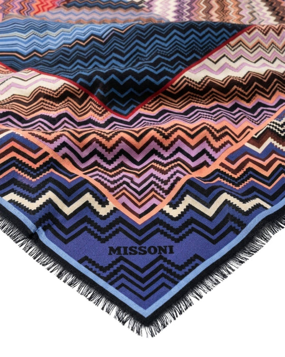 Missoni Multicolor Classic Oversized Square Wool Blend Scarf