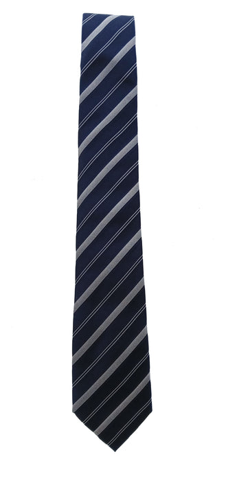 Emporio Armani 100% Silk Navy Blue Diagonal Stripe 3in Tie - Made in Italy