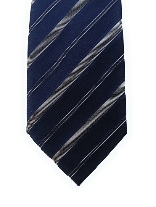 Emporio Armani 100% Silk Navy Blue Diagonal Stripe 3in Tie - Made in Italy