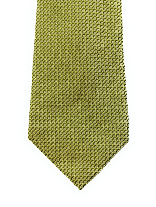 Emporio Armani 100% Silk Light Green Textured Solid 3in Tie - Made in Italy