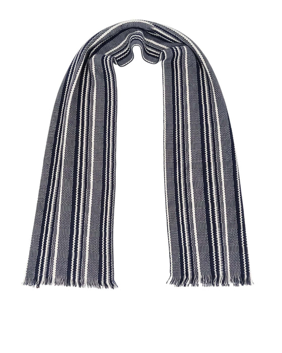 Missoni Black White Classic Chevron Cotton Scarf