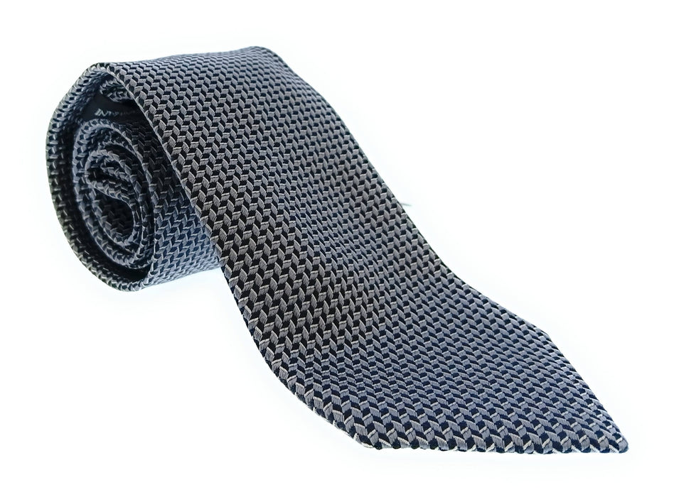 Emporio Armani 100% Silk Black Geometric Pattern 3in Tie - Made in Italy