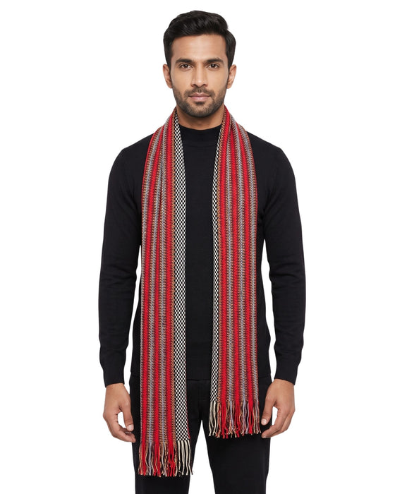 Missoni Red Classic Chevron Cotton Scarf