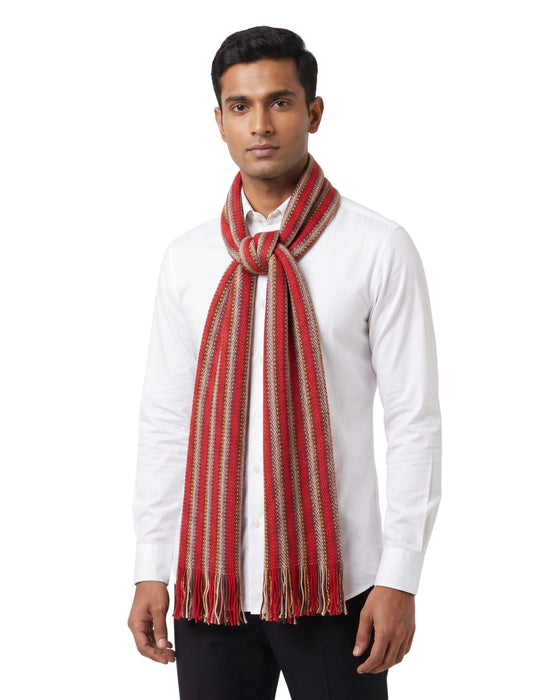 Missoni Red Classic Chevron Cotton Scarf