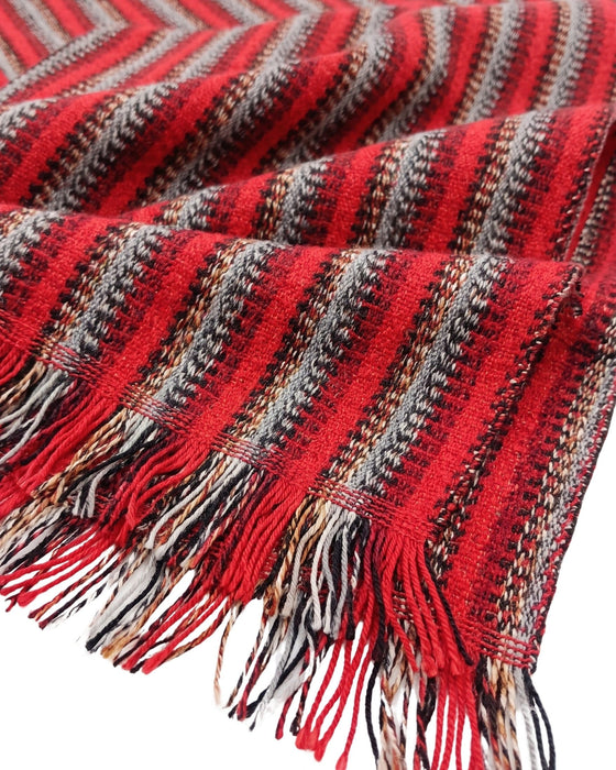Missoni Red Classic Chevron Cotton Scarf