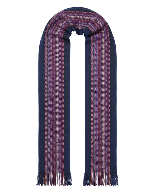 Missoni Royal Blue Classic Chevron Wool Blend Scarf
