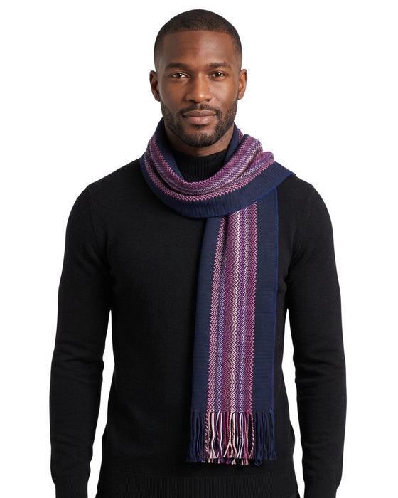 Missoni Royal Blue Classic Chevron Wool Blend Scarf