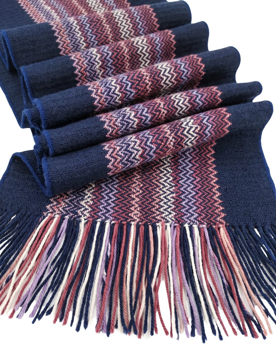 Missoni Royal Blue Classic Chevron Wool Blend Scarf