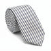 Emporio Armani Silk White Diagonal Stripe Tie - Made in Italy
