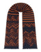 Missoni Black Orange Classic Chevron Wool Scarf