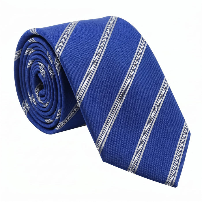 Emporio Armani Silk Blue Diagonal Stripe Tie - Made in Italy