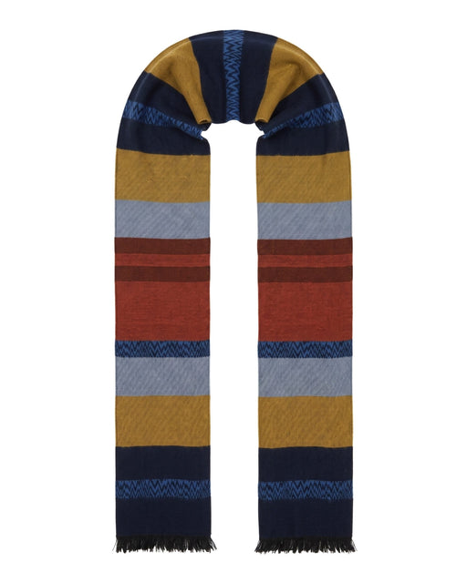 Missoni Black Red Classic Colorblock Wool Scarf