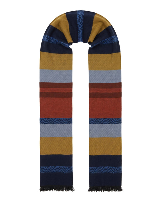Missoni Black Red Classic Colorblock Wool Scarf