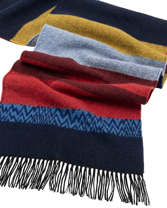 Missoni Black Red Classic Colorblock Wool Scarf