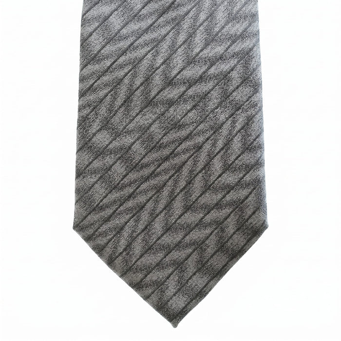 Emporio Armani Silk Gray Abstract Stripe Tie - Made in Italy