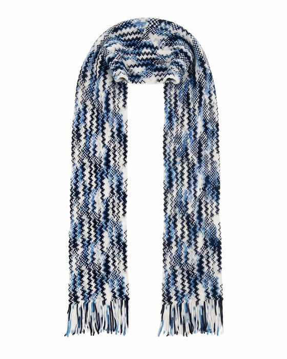 Missoni White Black Zigzag Chunky Knit Cotton  Scarf