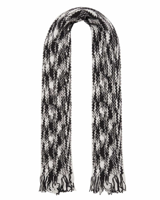 Missoni White Black Zigzag Chunky Knit Cotton  Scarf