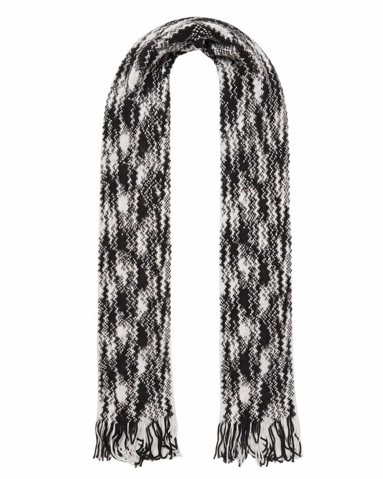Missoni White Black Zigzag Chunky Knit Cotton  Scarf