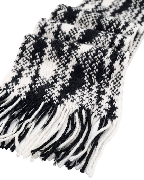 Missoni White Black Zigzag Chunky Knit Cotton  Scarf