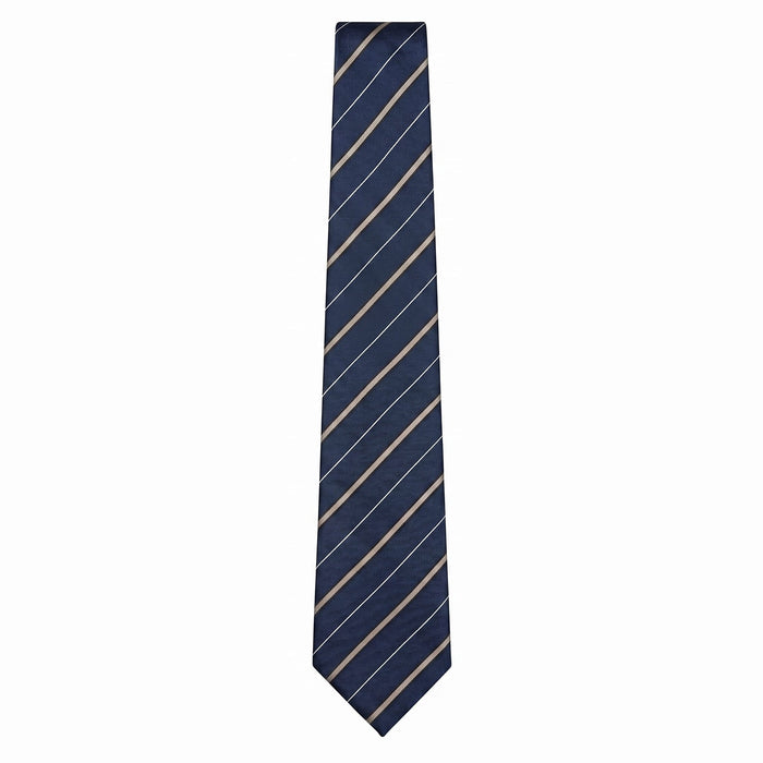 Emporio Armani Silk Navy Diagonal Stripe Tie - Made in Italy