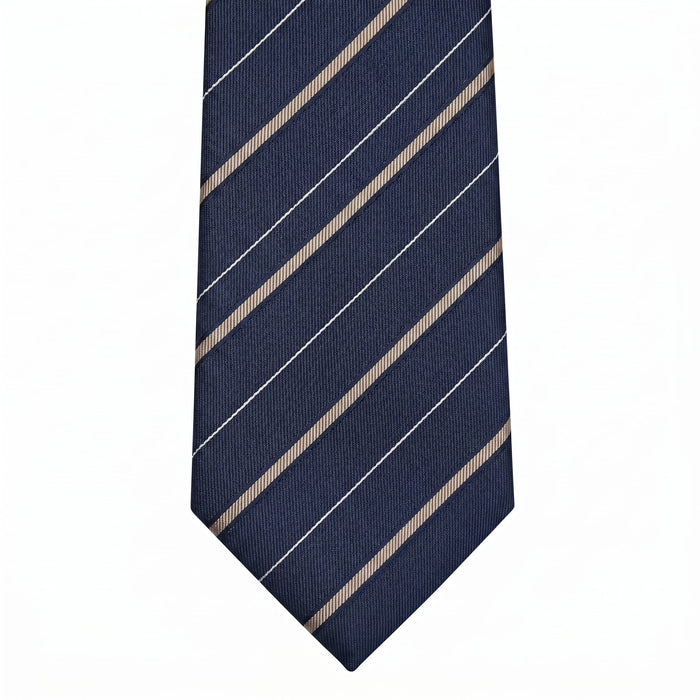Emporio Armani Silk Navy Diagonal Stripe Tie - Made in Italy