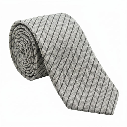 Emporio Armani Silk Gray Diagonal Stripe Tie - Made in Italy