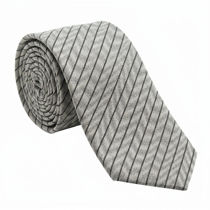 Emporio Armani Silk Gray Diagonal Stripe Tie - Made in Italy
