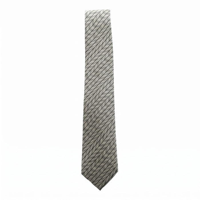Emporio Armani Silk Gray Diagonal Stripe Tie - Made in Italy
