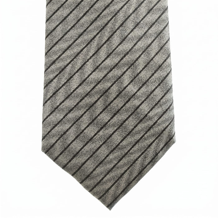 Emporio Armani Silk Gray Diagonal Stripe Tie - Made in Italy