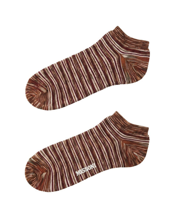 Missoni Terracota Mens Melange Knit Ankle Socks-