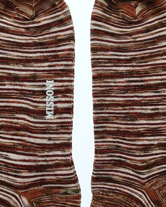 Missoni Terracota Mens Melange Knit Ankle Socks-