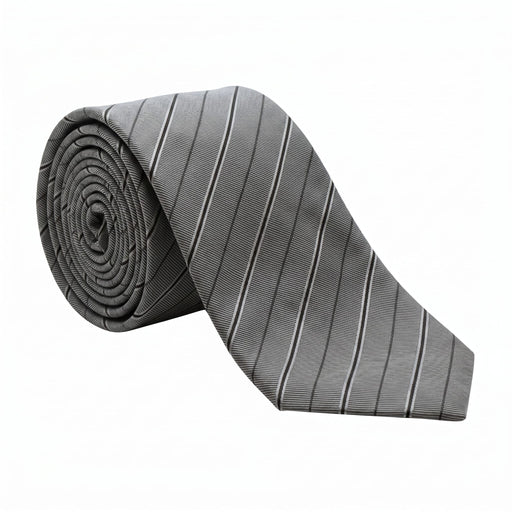 Emporio Armani Silk Gray Diagonal Stripe Tie - Made in Italy