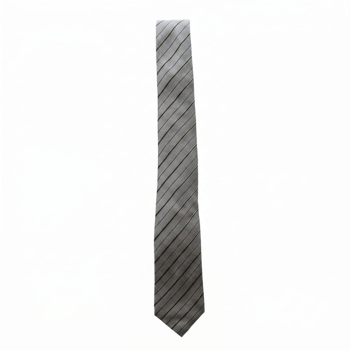 Emporio Armani Silk Gray Diagonal Stripe Tie - Made in Italy