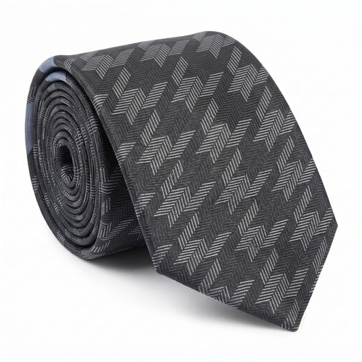 Emporio Armani Silk Navy Herringbone Pattern Tie - Made in Italy