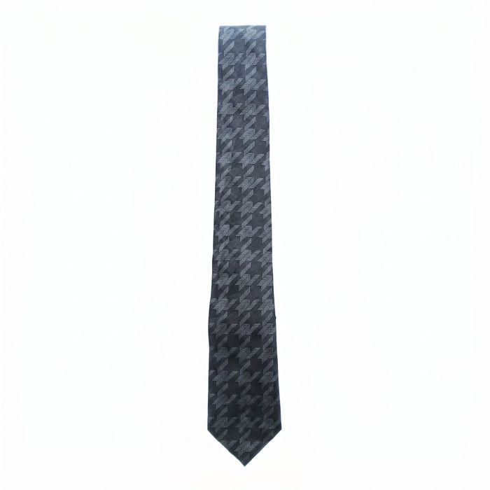 Emporio Armani Silk Navy Herringbone Pattern Tie - Made in Italy