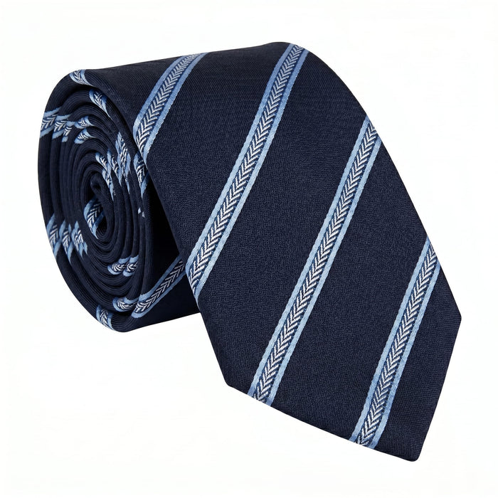 Emporio Armani Silk Black Diagonal Stripe Tie - Made in Italy