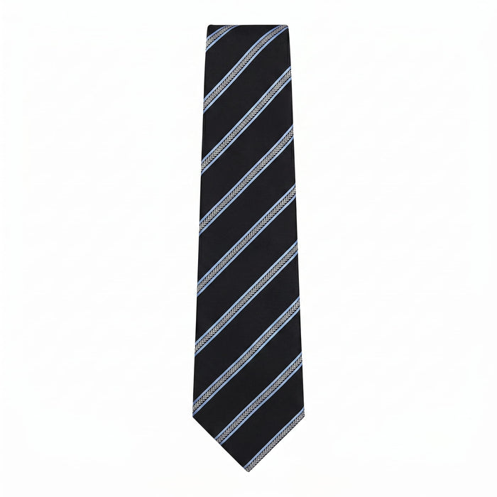 Emporio Armani Silk Black Diagonal Stripe Tie - Made in Italy